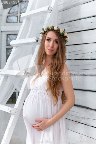 Image of Portrait of the young pregnant woman