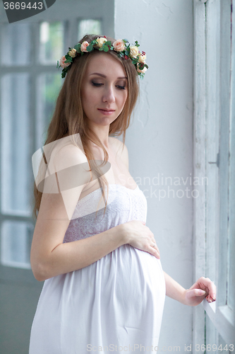 Image of Portrait of the young pregnant woman