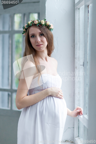 Image of Portrait of the young pregnant woman