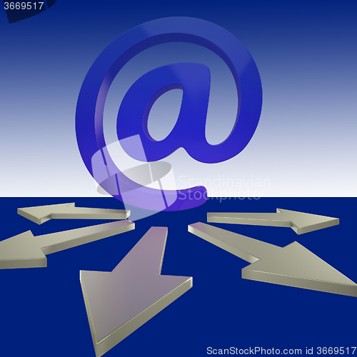 Image of Email Arrows Shows Mailout Sent To Clients