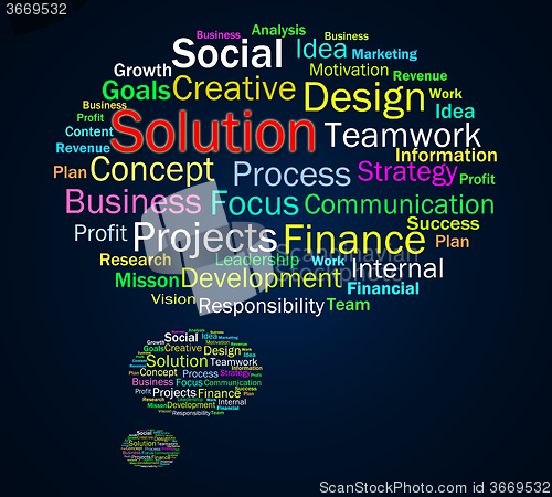 Image of Solution Words Shows Solve Resolution Solving And Solved