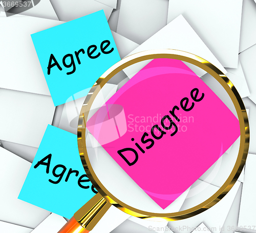 Image of Agree Disagree Post-It Papers Mean Opinion And Point Of View