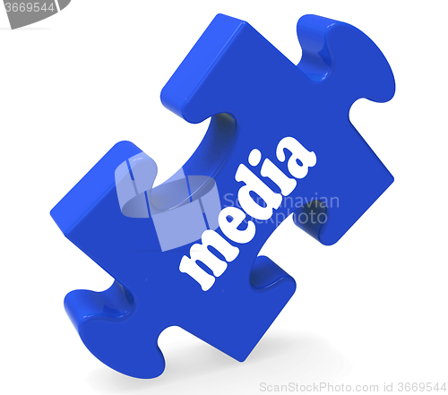Image of Media Jigsaw Shows News Newspapers Radio Or Tv