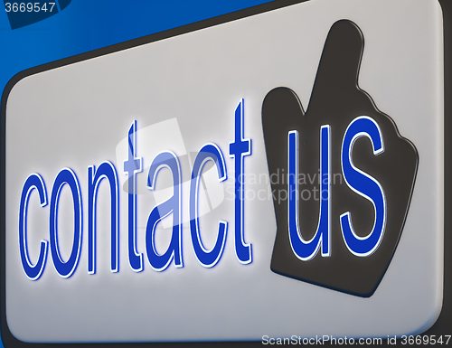 Image of Contact Us Button Shows Help And Guidance