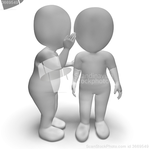 Image of Whispering Gossip 3d Characters Have Secrets And Blab