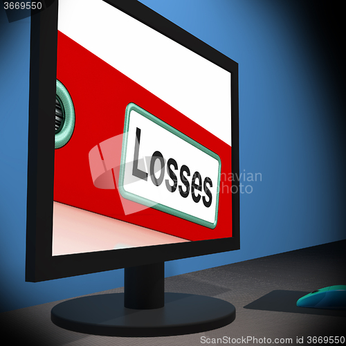 Image of Losses On Monitor Shows Financial Crisis