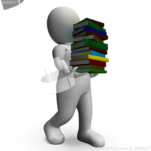 Image of Student Carrying Books Shows Education