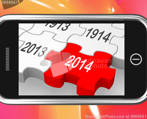 Image of 2014 On Smartphone Showing Forecasts