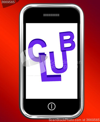 Image of Club On Phone Showing Group Team League Association