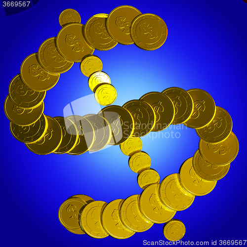 Image of Coins Dollar Symbol Shows American Market