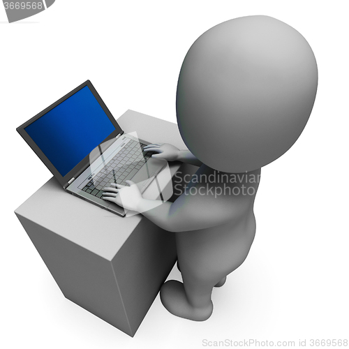Image of Pc Computer Shows Surfing Internet Online