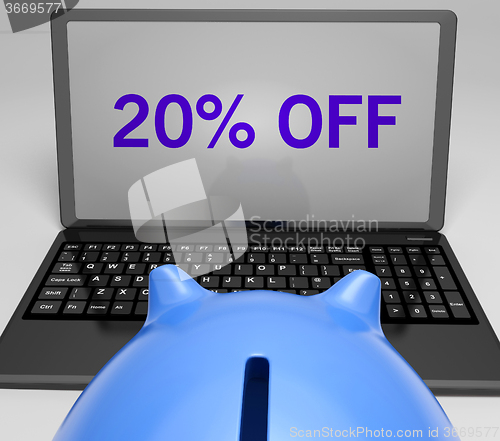 Image of Twenty Percent Off On Notebook Shows Sellouts