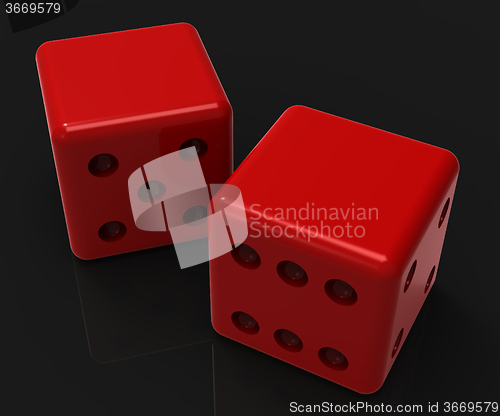 Image of Blank Red Dice Shows Copyspace Gambling And Luck