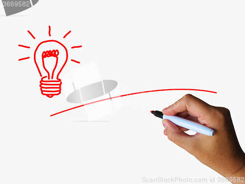 Image of Light Bulb And Copyspace Shows Ideas Invention And Blank Vision