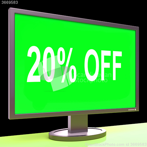 Image of Twenty Percent Off Monitor Means Discount Or Sale Online\r