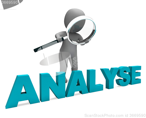 Image of Analyse Character Shows Investigation Analysis Or Analyzing