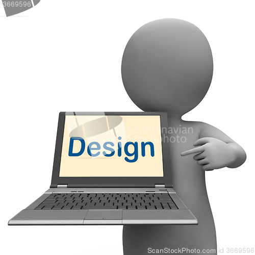 Image of Design On Laptop Shows Creative Artistic Artwork
