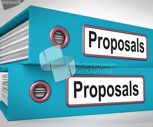 Image of Proposals Folders Mean Suggesting Business Plan Or Project