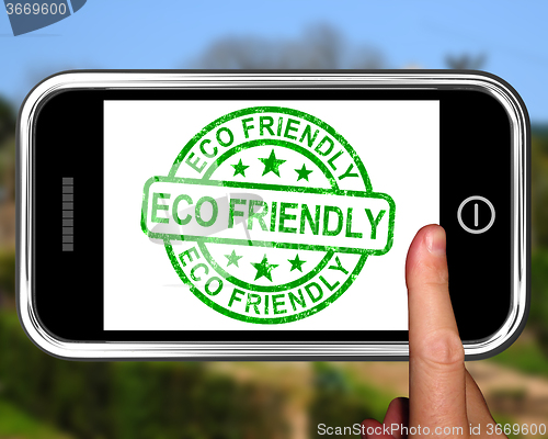 Image of Eco Friendly On Smartphone Shows Recycling