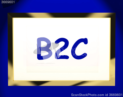 Image of B2c On Screen Shows Business To Customers Or Consumers