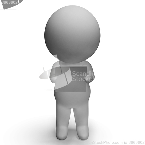 Image of Sheet Or Notice Looked At And Read By 3d Character