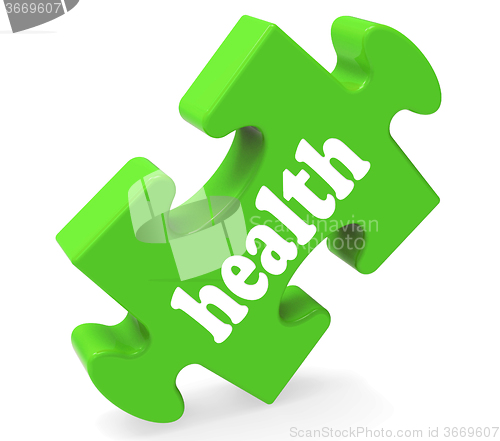 Image of Health Puzzle Shows Healthy Medical And Wellbeing
