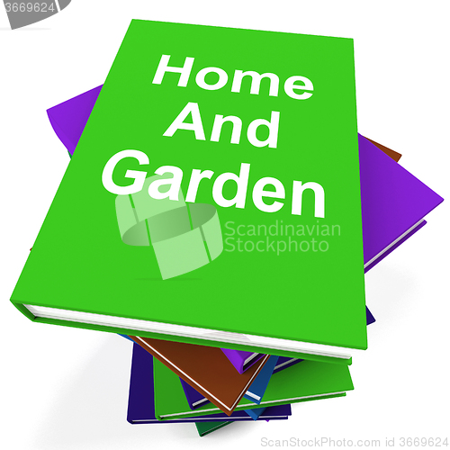 Image of Home And Garden Book Stack Shows Books On Household Gardening