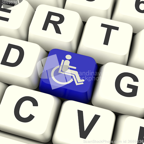 Image of Disabled Key Shows Wheelchair Access Or Handicapped