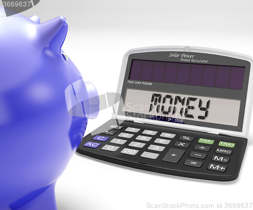 Image of Money Calculator Shows Cash Savings And Wealth