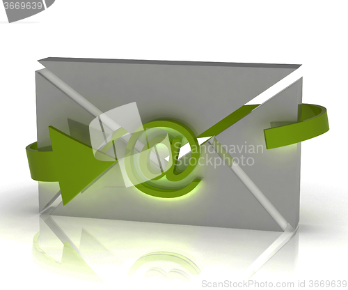 Image of Envelope Sign Shows Internet Communication Message Online