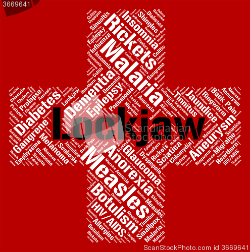 Image of Lockjaw Word Shows Poor Health And Affliction