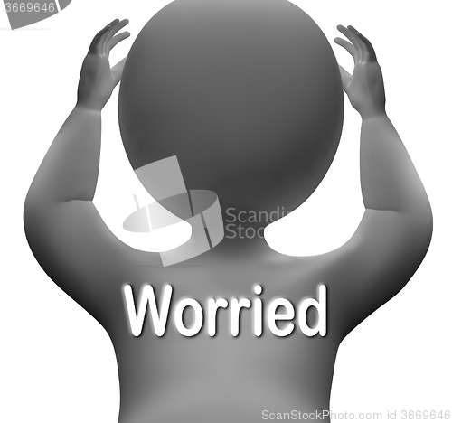 Image of Worried Character Means Anxious Fearful Or Concerned