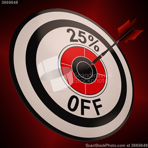 Image of 25 Percent Off Shows Markdown Bargain Advertisement