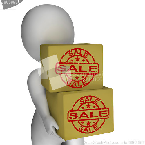 Image of Sale Boxes Show Reduced Price And Big Savings