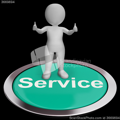 Image of Service Button Meaning Help Support And Assistance