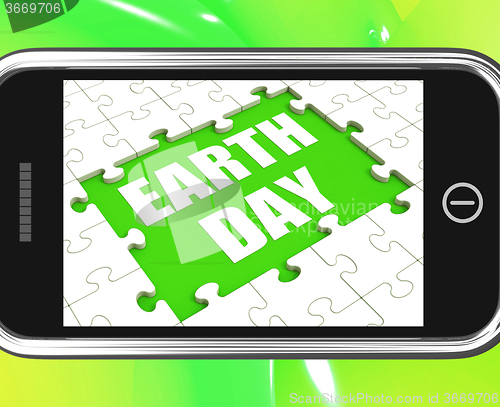 Image of Earth Day Tablet Shows Environmentally Friendly Sustainable And 