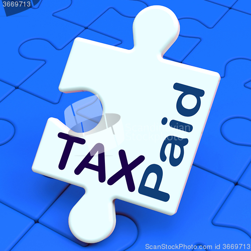 Image of Tax Paid Puzzle Shows Duty Or Excise Payment