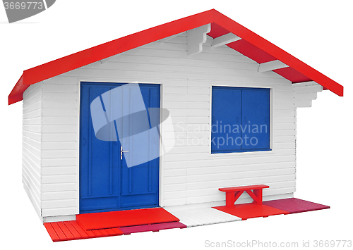 Image of White Wooden prefabricated house