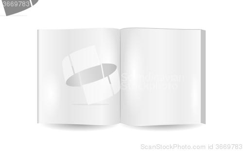 Image of open book with blank pages