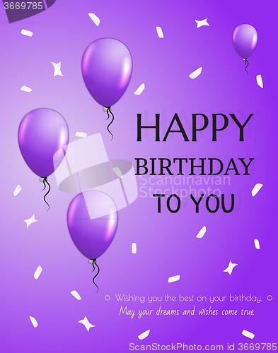 Image of birthday card with balloons