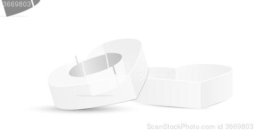 Image of open white blank heart box