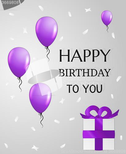 Image of birthday card with balloons