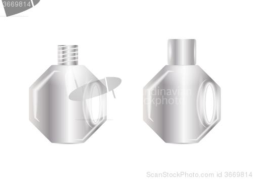 Image of open and closed silver bottle