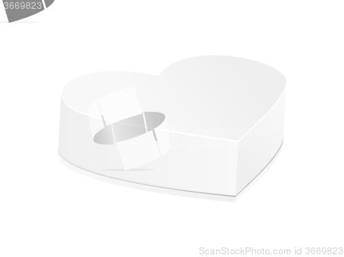 Image of closed white blank heart box