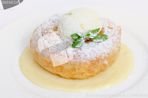 Image of donut with ice cream