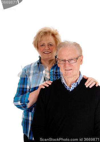 Image of Senior couple standing.