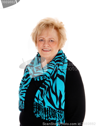 Image of Portrait of a blond senior woman.