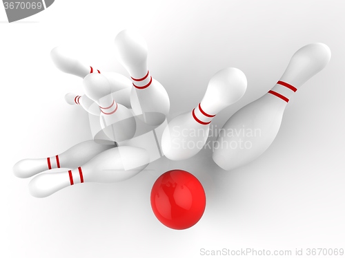 Image of Bowling Strike Showing Skittles Game Success