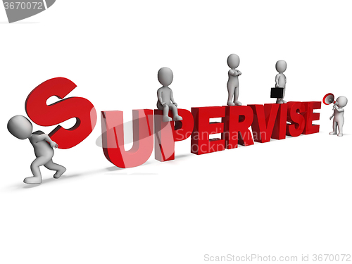 Image of Supervise Characters Shows Management Supervising And Supervisor