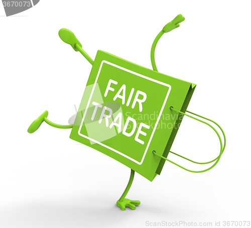 Image of Handstand Fairtrade Shopping Bag Shows Fair Trade Product Or Pro
